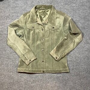 Womens Suede Jacket For Joseph Sage Green Small Olive Green Button Down